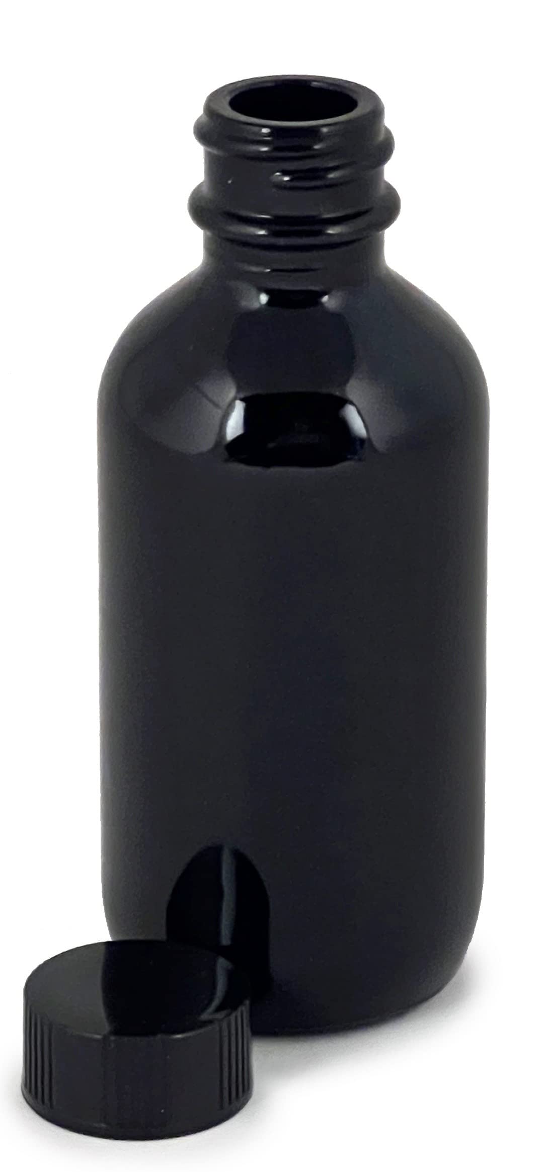 Vivaplex 12-Pack 2 oz Black Glass Bottles with Lids - Perfect for Essential Oils, DIY Beauty Products & Travel-Sized Containers