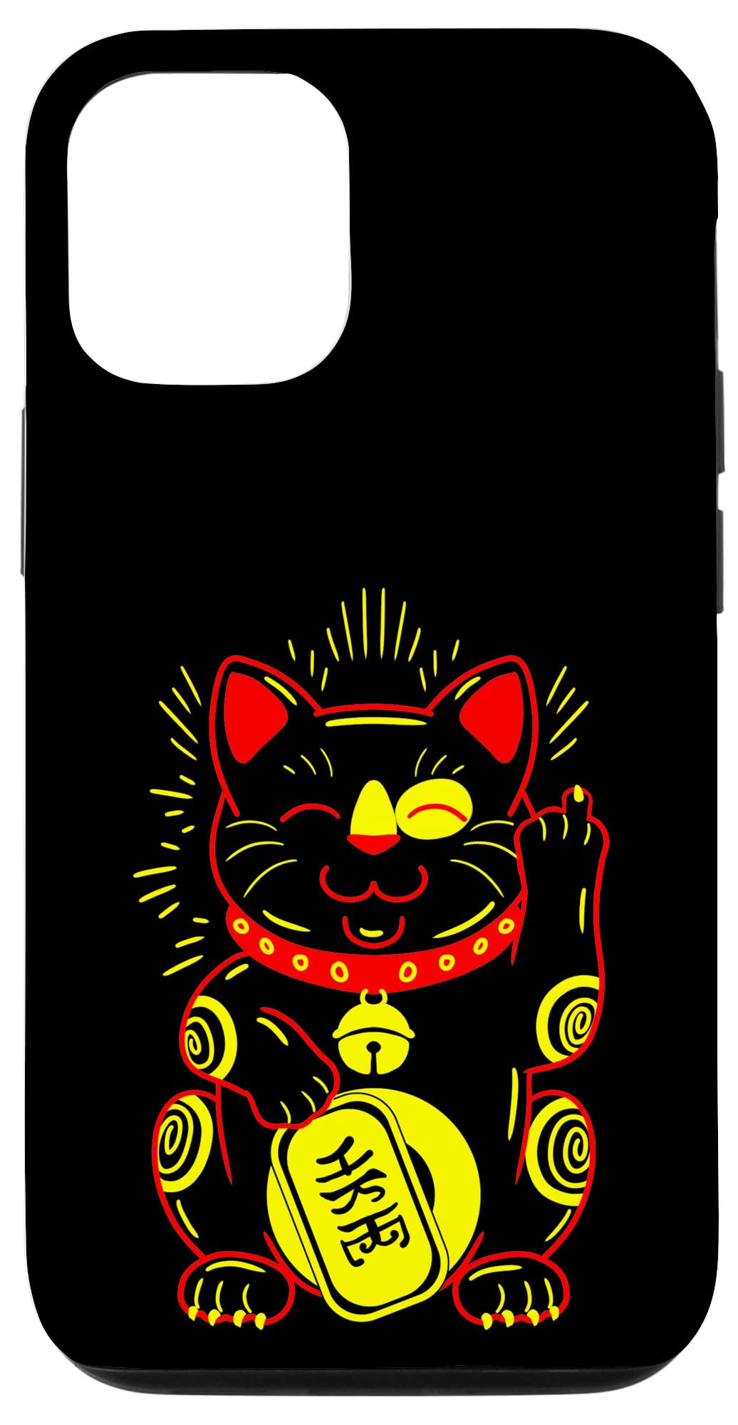 iPhone 12/12 Pro Lucky Cat Case - Cute Maneki Neko Japanese Good Luck Charm Phone Cover | Perfect Gift for Anime Lovers & Feng Shui Enthusiasts | Daily Protection & Stylish Accessory