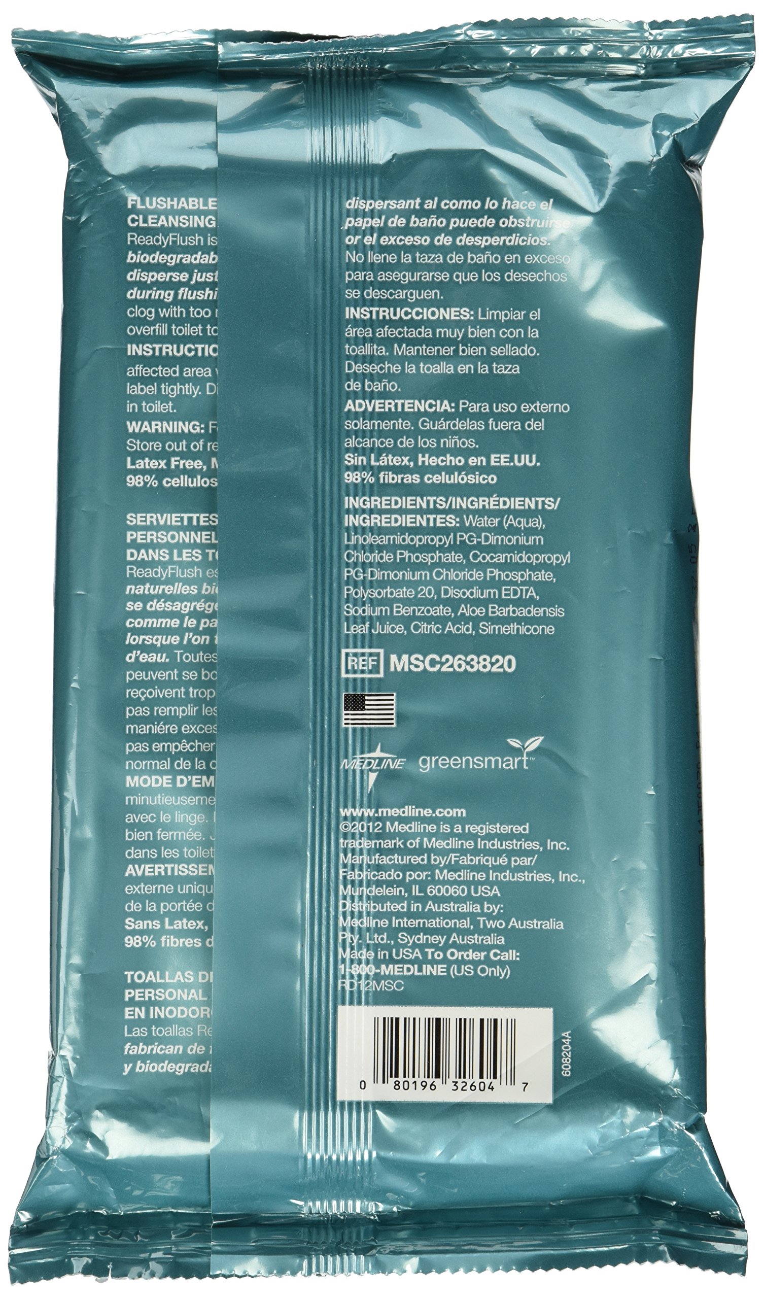 ReadyFlush Jr Personal Cleansing Flushable Wipes 7x8 Inches - 3 Pack (90 Wipes) Fragrance Free | Gentle for Sensitive Skin | Travel, Camping & On-the-Go Hygiene Essential