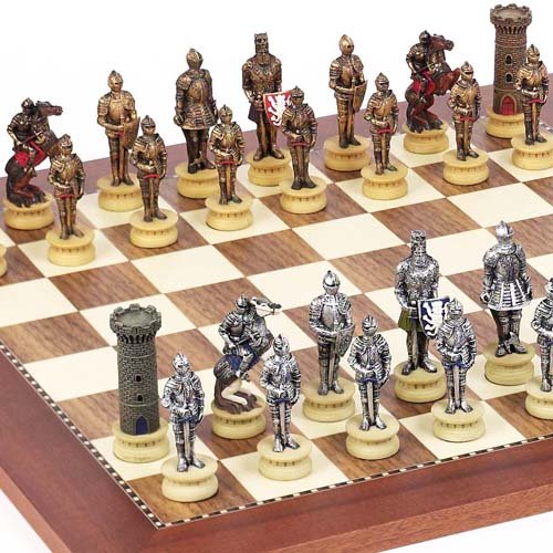 Handcrafted Medieval Chess Set with Astor Place Chess Board - Premium Spanish Chessmen for Collectors & Players - Perfect for Home Decor, Gifts & Strategy Game Nights