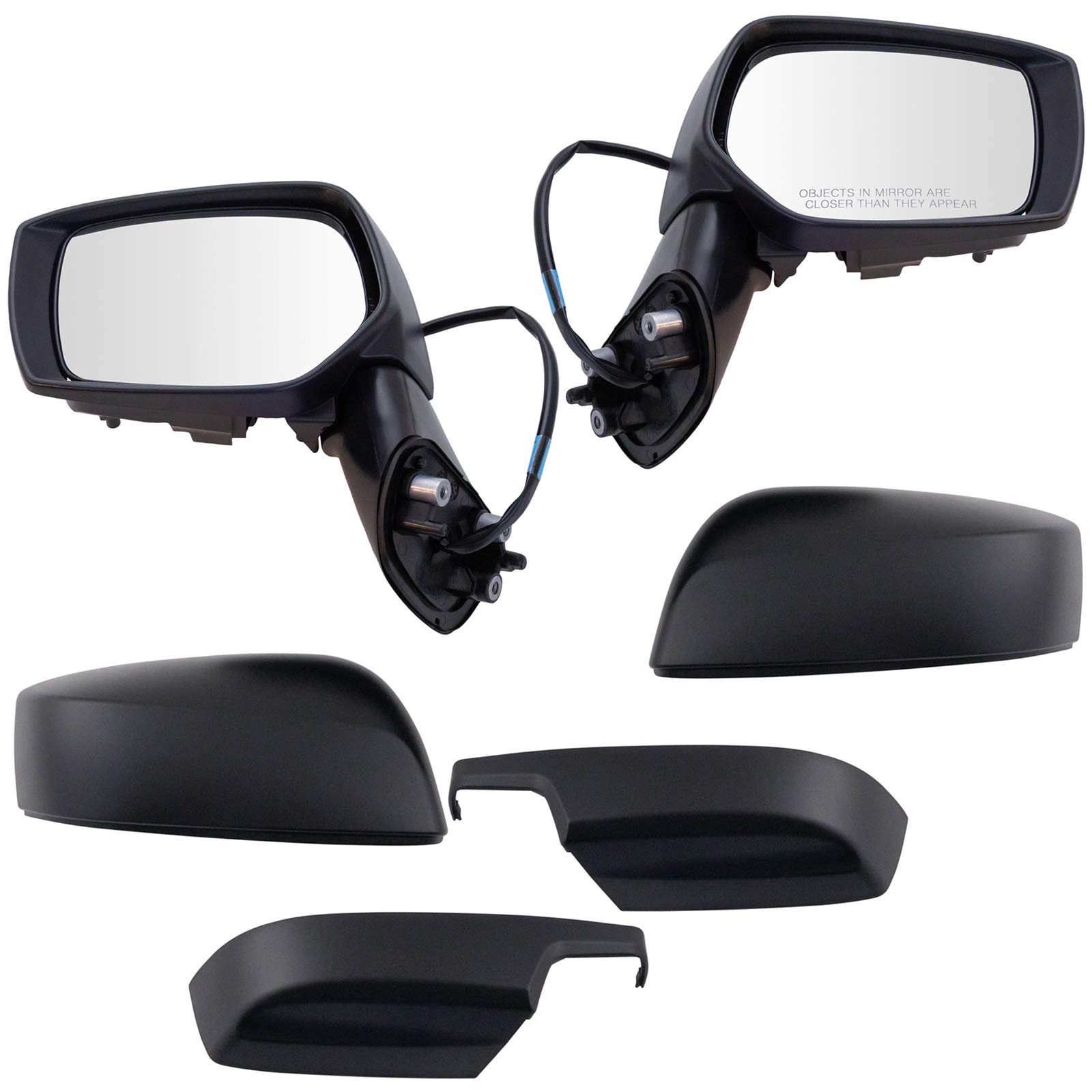 TRQ Textured Black Side Mirror Pair for Subaru Impreza, XV Crosstrek & WRX - Durable Replacement Power Mirrors for Enhanced Visibility & Style (Perfect for City Driving & Off-Road Adventures)