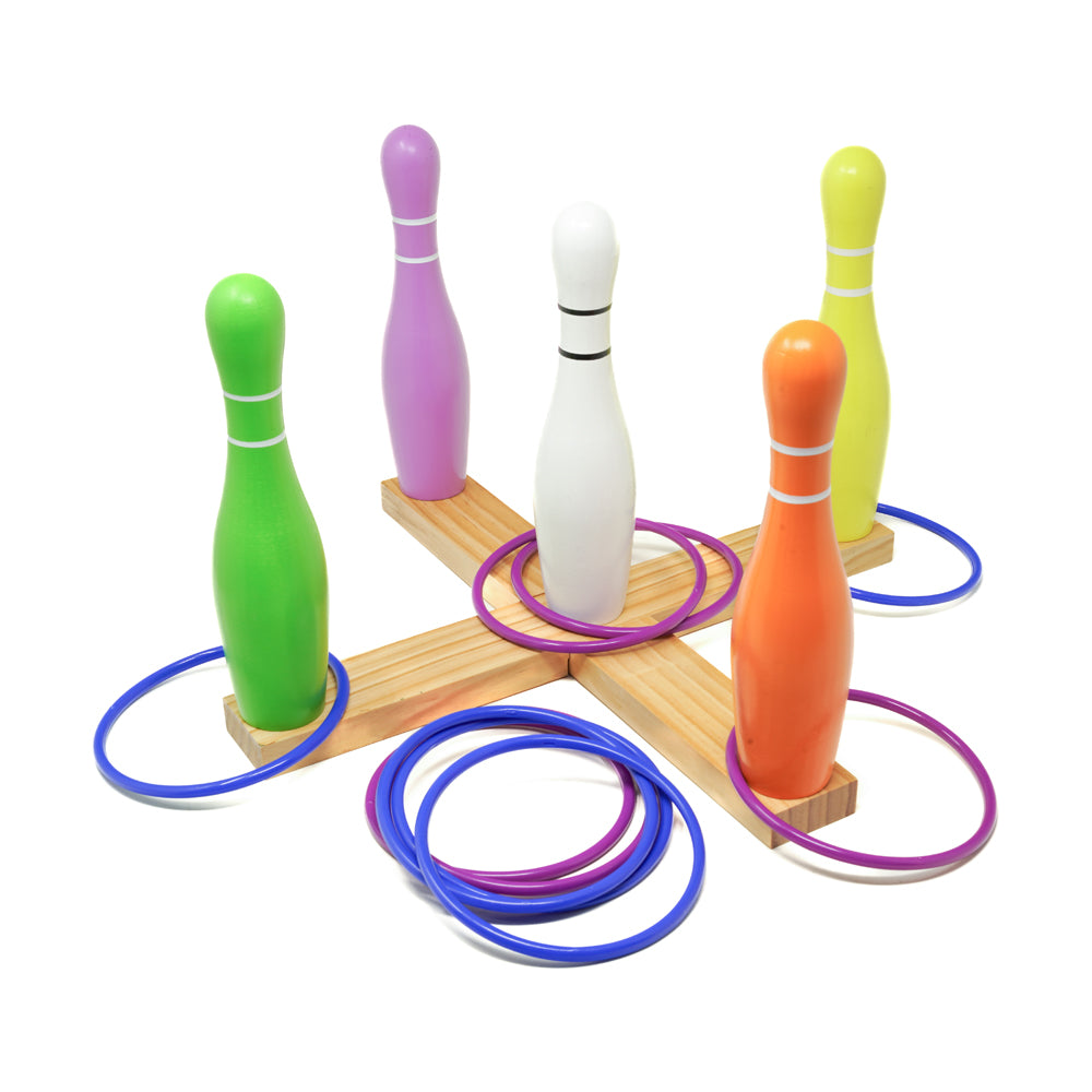 Premium Deluxe Lawn Bowling & Ring Toss Combo Set - Outdoor Games for Adults & Kids - Perfect for Backyard, Picnic, and Beach Parties