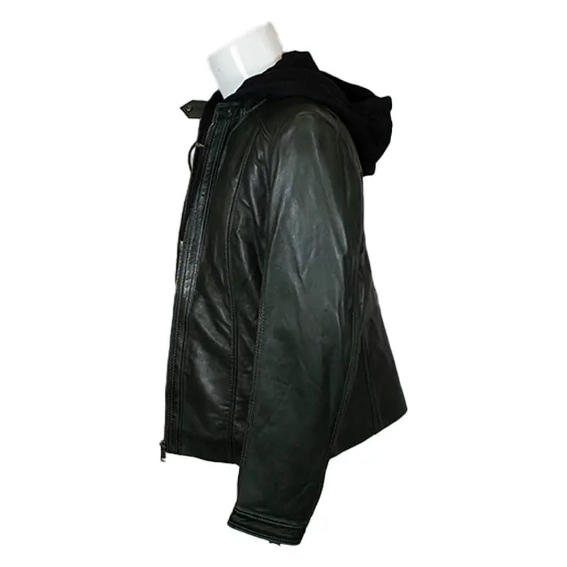 BOL Women's Detachable Hooded Leather Jacket - Fashionable Faux Leather Coat for Fall & Winter - Perfect for Casual Outfits, Streetwear & Outdoor Activities
