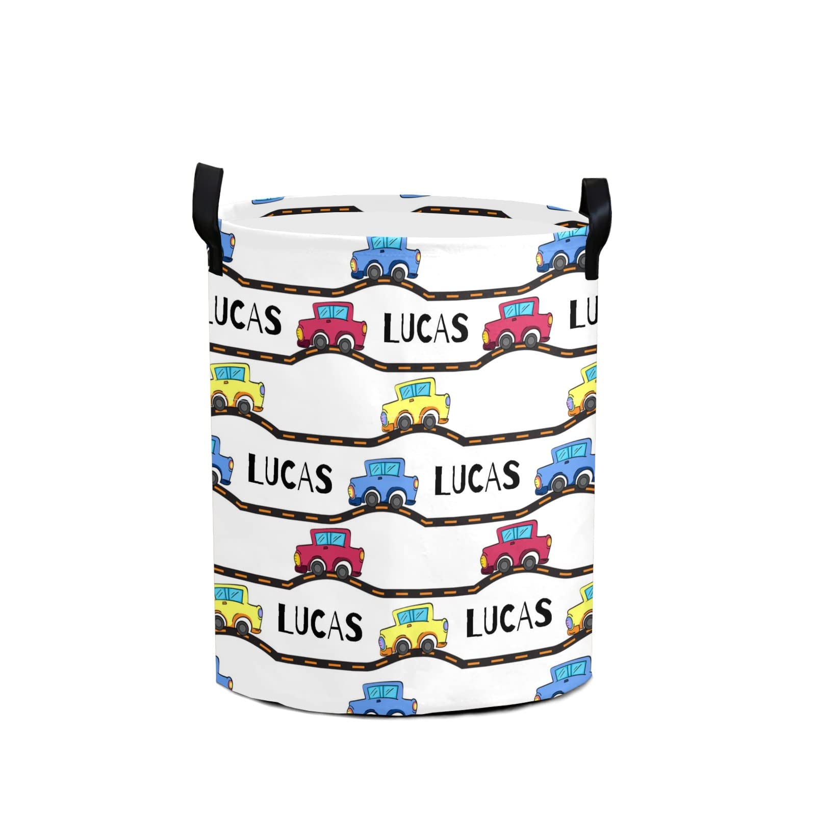 Personalized Baby Laundry Basket for Boys & Girls - Custom Collapsible Laundry Hamper with Handle, Storage Organizer for Nursery, Bathroom, Bedroom & Living Room Decor (Car Design) - Perfect for Baby Showers, Kids' Rooms & Home Organization