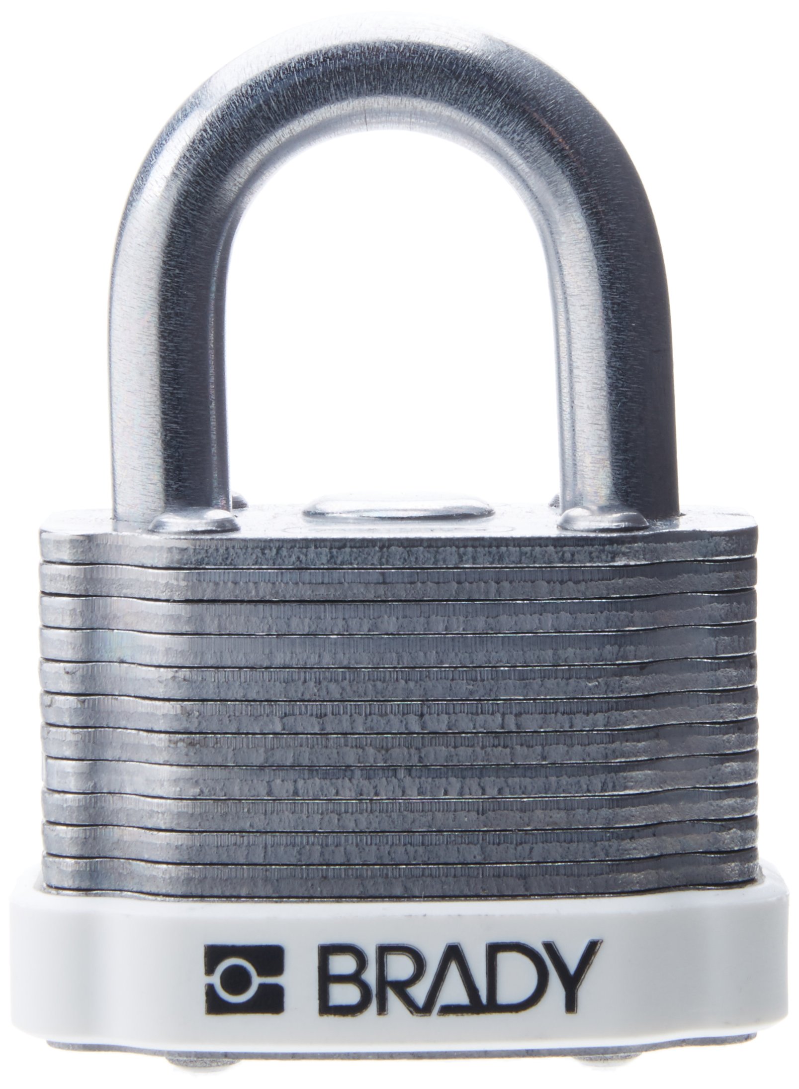 Brady 143134 White Steel Padlock with Key - 1-1/5