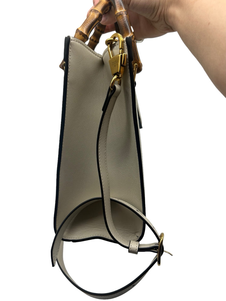 Gucci Diana Leather Mini Tote Bag for Women - Luxury Cream Leather Handbag - Perfect for Work, Travel & Everyday Use