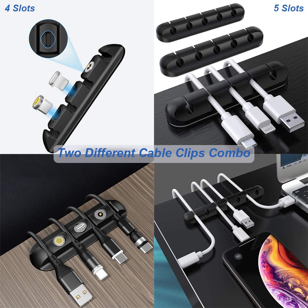 OCYCLONE Adjustable Phone Stand for Desk with 2 Cable Organizers - Foldable Phone & Tablet Holder for iPhone, iPad (4-12.9 Inch) - Perfect for Home Office, Watching Videos & Hands-Free Calling