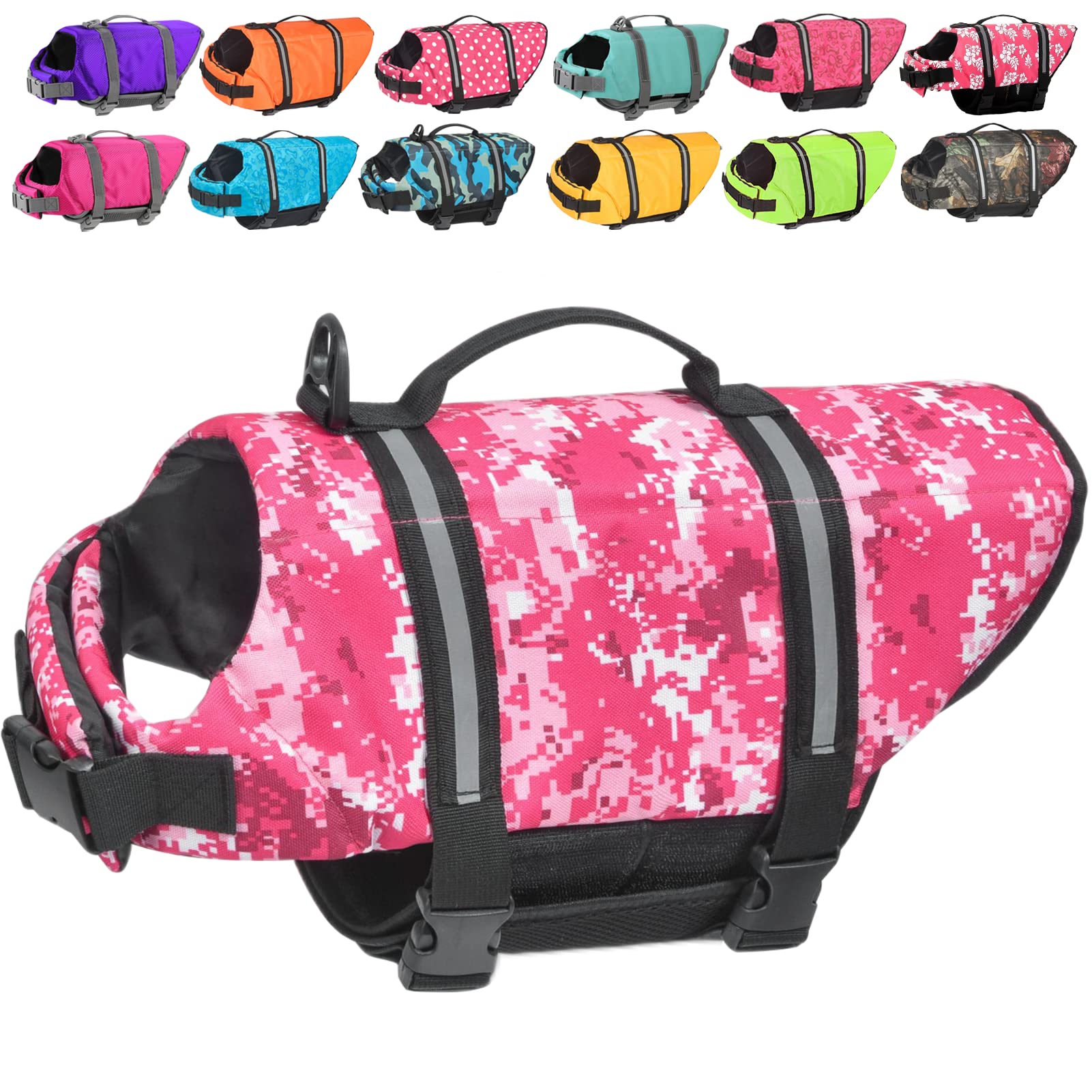 Doglay Dog Life Jacket - Adjustable Buoyancy Vest for Swimming & Boating with Reflective Stripes - Small/Medium/Large Dog Life Vest for Safety & Water Activities - Perfect for Beach, Pool & Boat Adventures