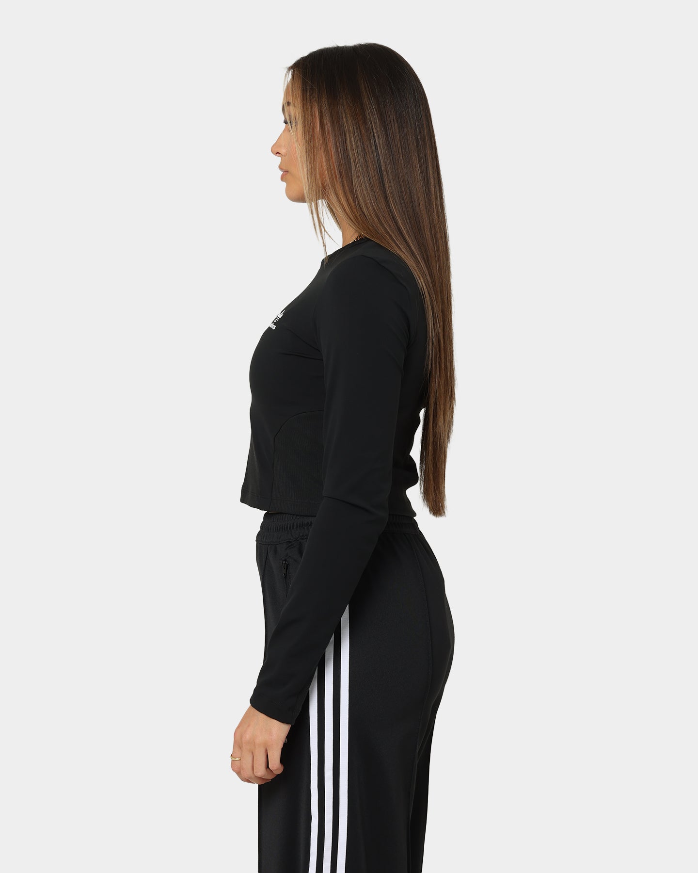 Adidas Women's Always Original Rib Long Sleeve T-Shirt - Black | Athletic Casual Wear for Running, Yoga & Everyday Comfort