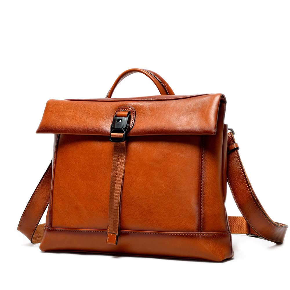 ARCOLAN Vintage Leather Messenger Bag for Men - 10 Inch Shoulder Bag, Office Bag & Simple Clutch in Brown | Perfect for Work, Travel & Everyday Use