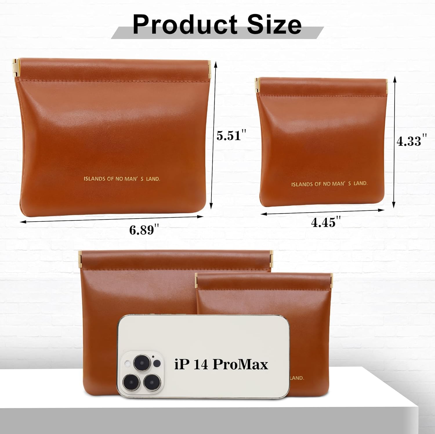 Waterproof Makeup Bag for Women - Travel Cosmetic Organizer Pouch with Coin Purse (2 Pack, Brown) | Perfect for Travel, Gym & Daily Essentials Storage