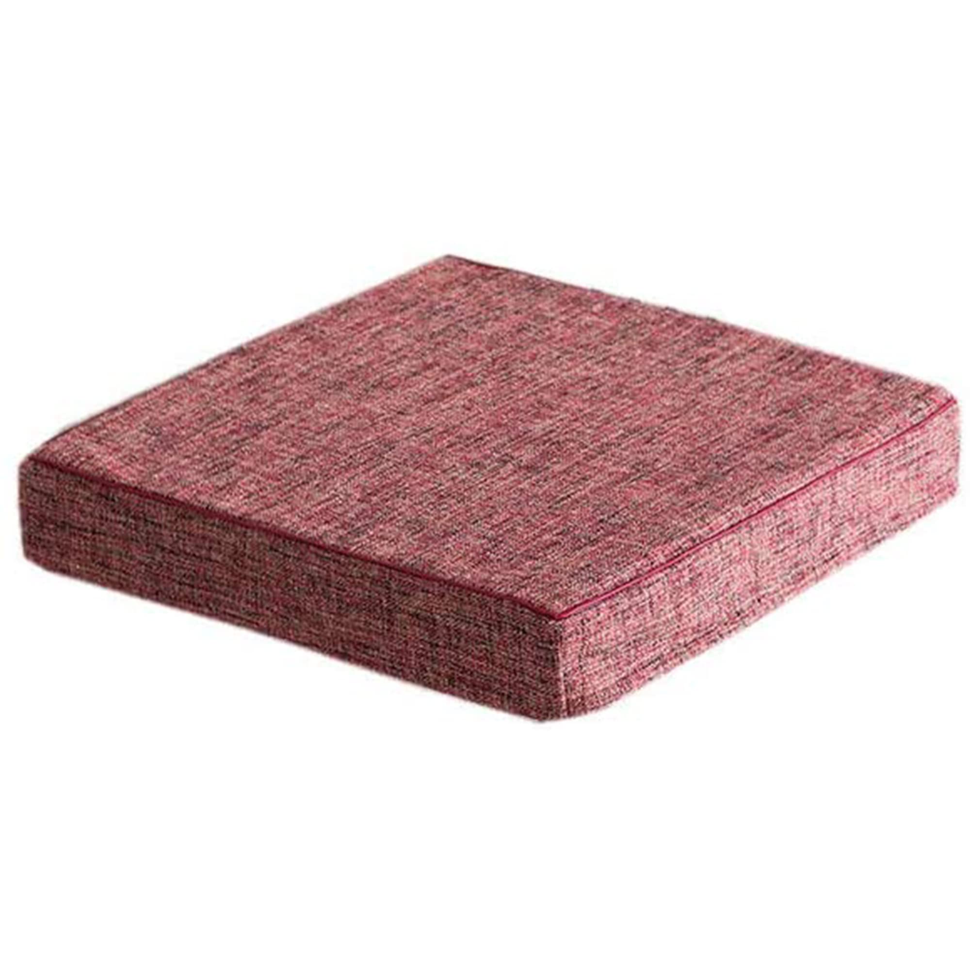 Square Chair Cushion - 5cm Thick Non-Slip Dining Chair Seat Pad - 50x50cm Wine Red - Perfect for Kitchen Stools, Garden, Indoor & Outdoor Use