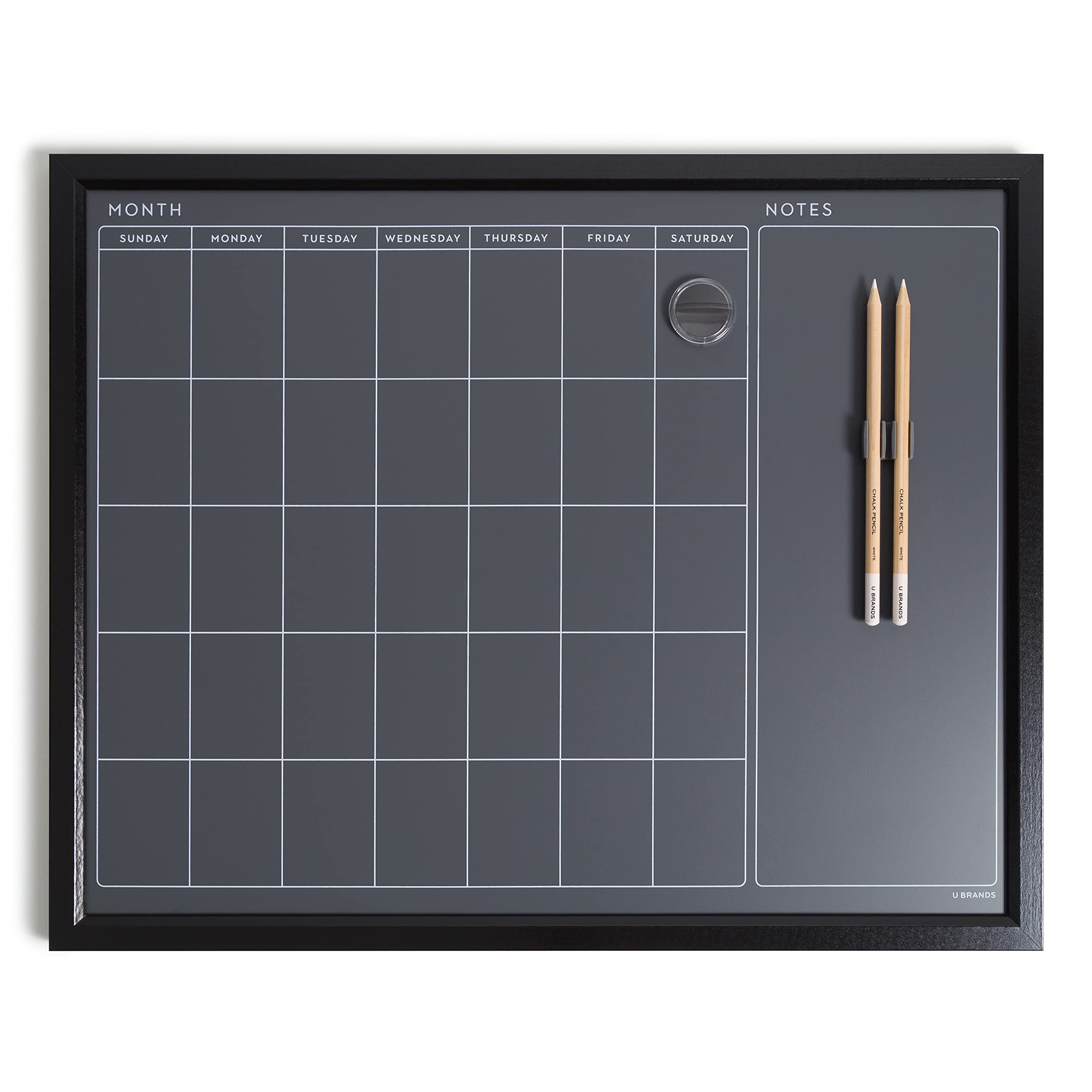 U Brands Magnetic Chalk Calendar Board 20
