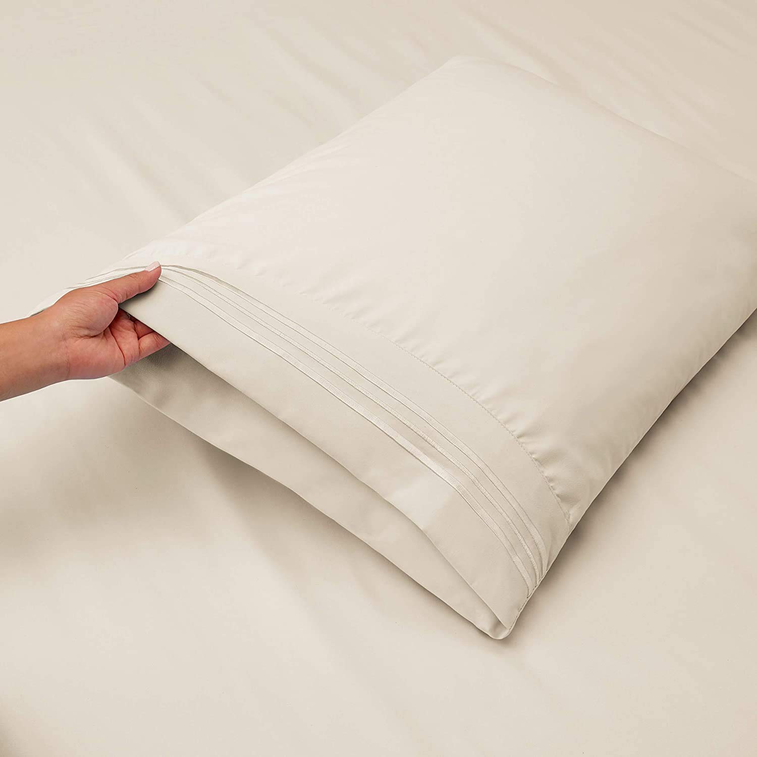 4Pcs 800 Thread Count 100% Soft Cotton Bed Sheet Set - Deep Pocket Fits Mattress Up to 16