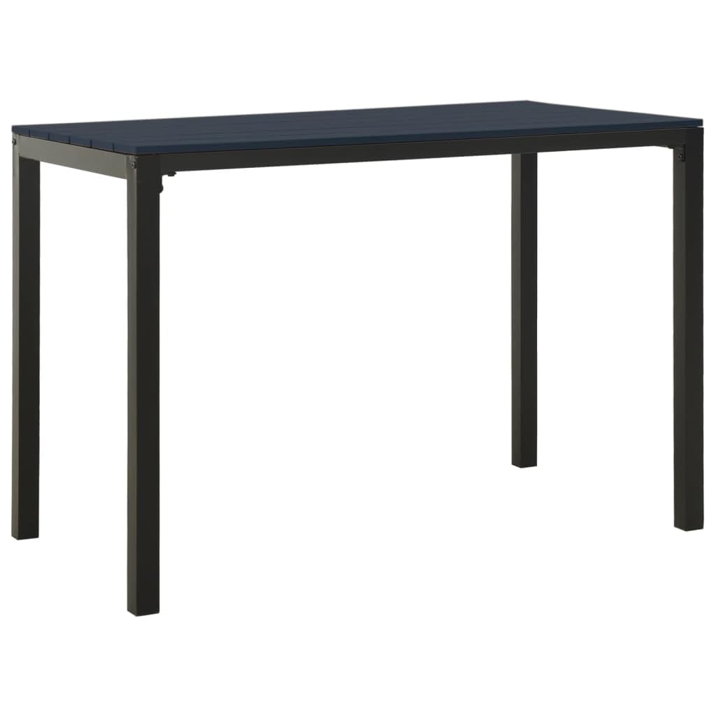 vidaXL 3-Piece Patio Dining Set - Outdoor Steel & WPC Furniture with Weather-Resistant Table & 2 Benches - Black - Perfect for Backyard, Garden or Poolside Dining