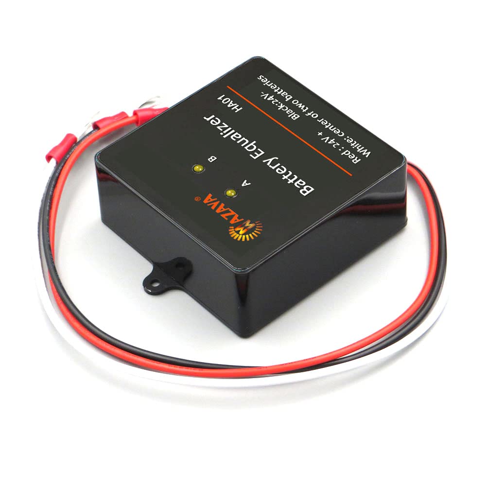 Mazava HA01 24V Battery Equalizer & Voltage Balancer - Extend Battery Life for 12V Gel, Flooded, AGM & Lithium Batteries - Ideal for Solar Power Systems, RVs, Boats & Off-Grid Applications
