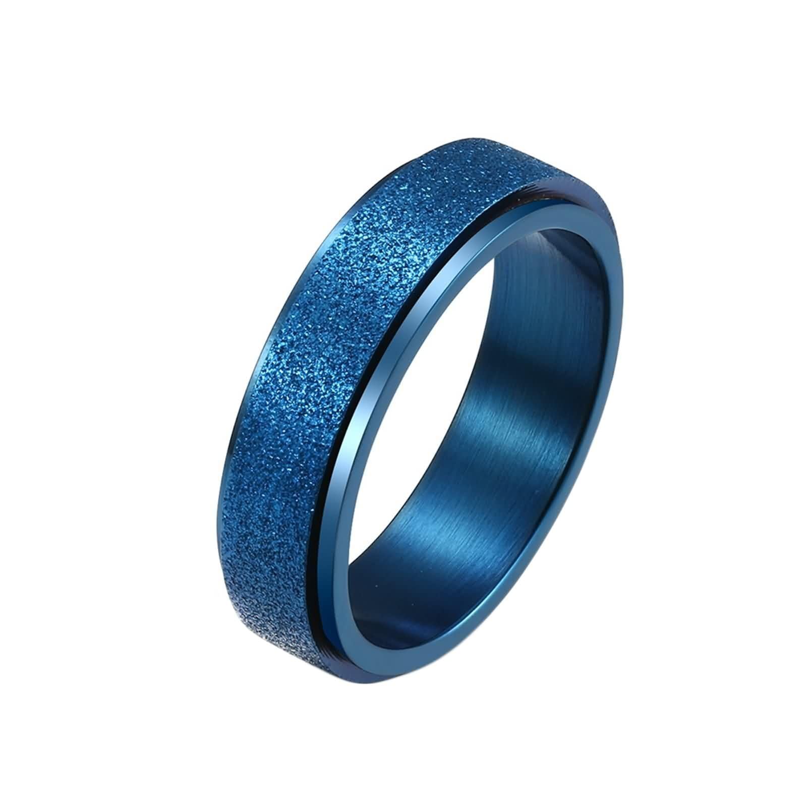 ANAZOZ Custom Stainless Steel Matte Spinner Ring for Men - 6MM Round Multicolor Wedding Band, Anniversary Gift for Him - Perfect for Engagements, Weddings & Special Occasions