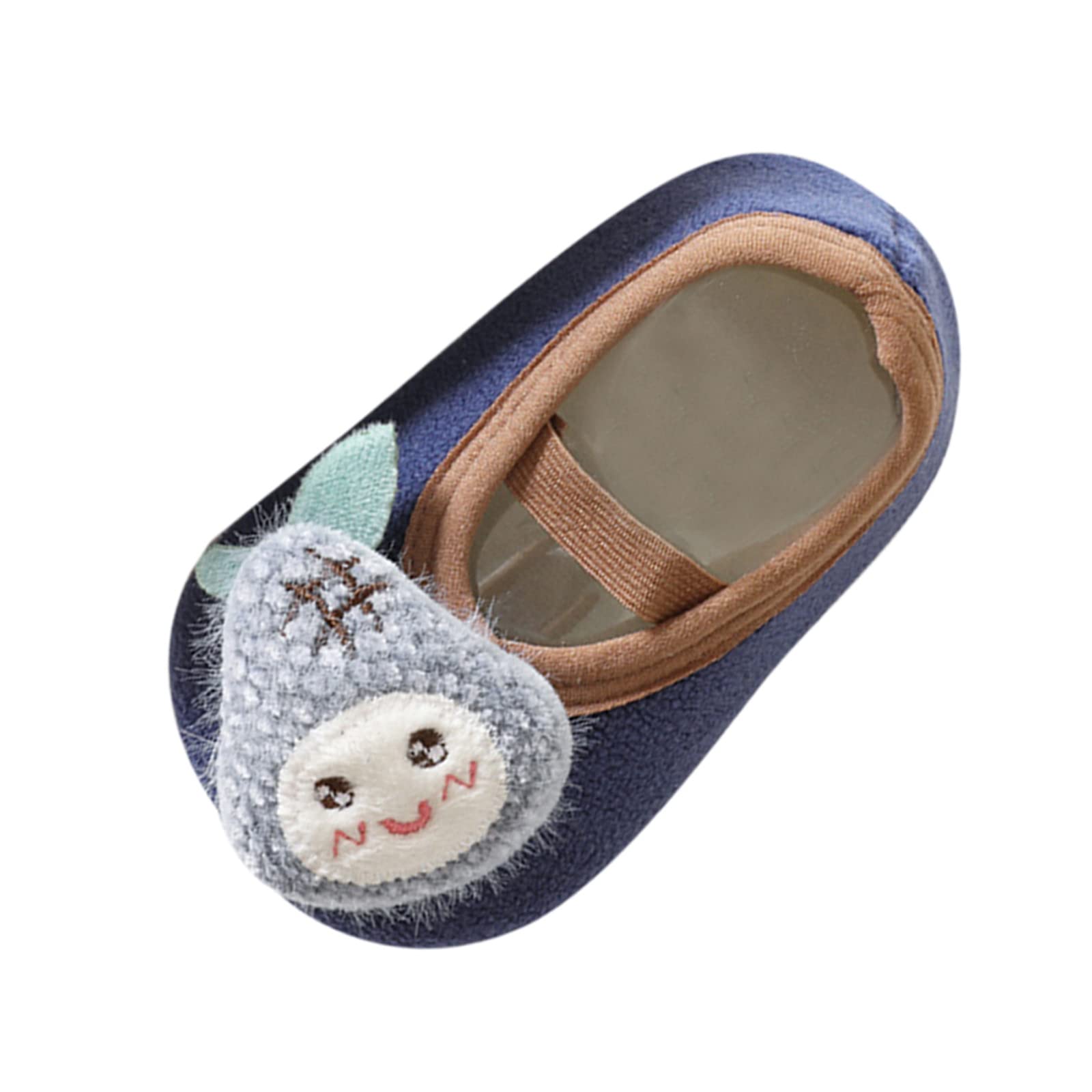 Non-Slip Cartoon Baby Socks for Boys & Girls - Breathable Indoor Floor Socks for Toddlers (12 Months, Blue) - Perfect for Playtime, Crawling & First Steps