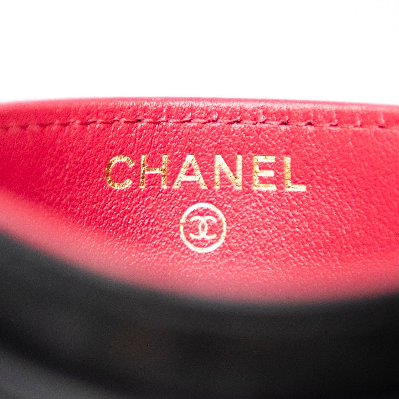 Chanel 19 Black Leather Card Holder Wallet - Luxury Compact Credit Card Case for Women | Perfect for Everyday Use, Travel & Gift Giving