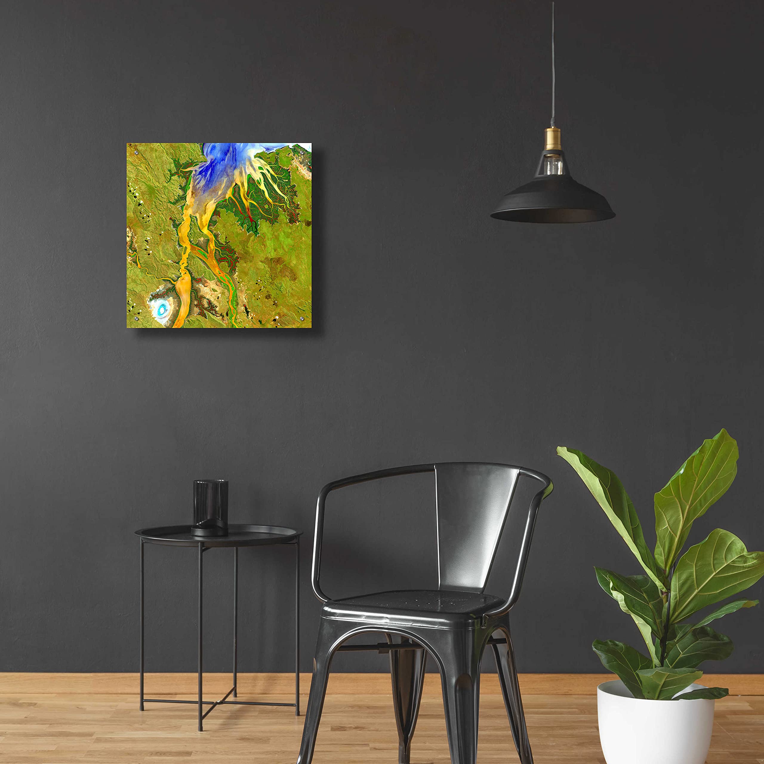 Epic Art 'Earth as Art: Nature's Patterns' - 24x24 Inch Modern Acrylic Glass Wall Decor - Abstract Landscape Painting for Living Room, Bedroom & Office Decor