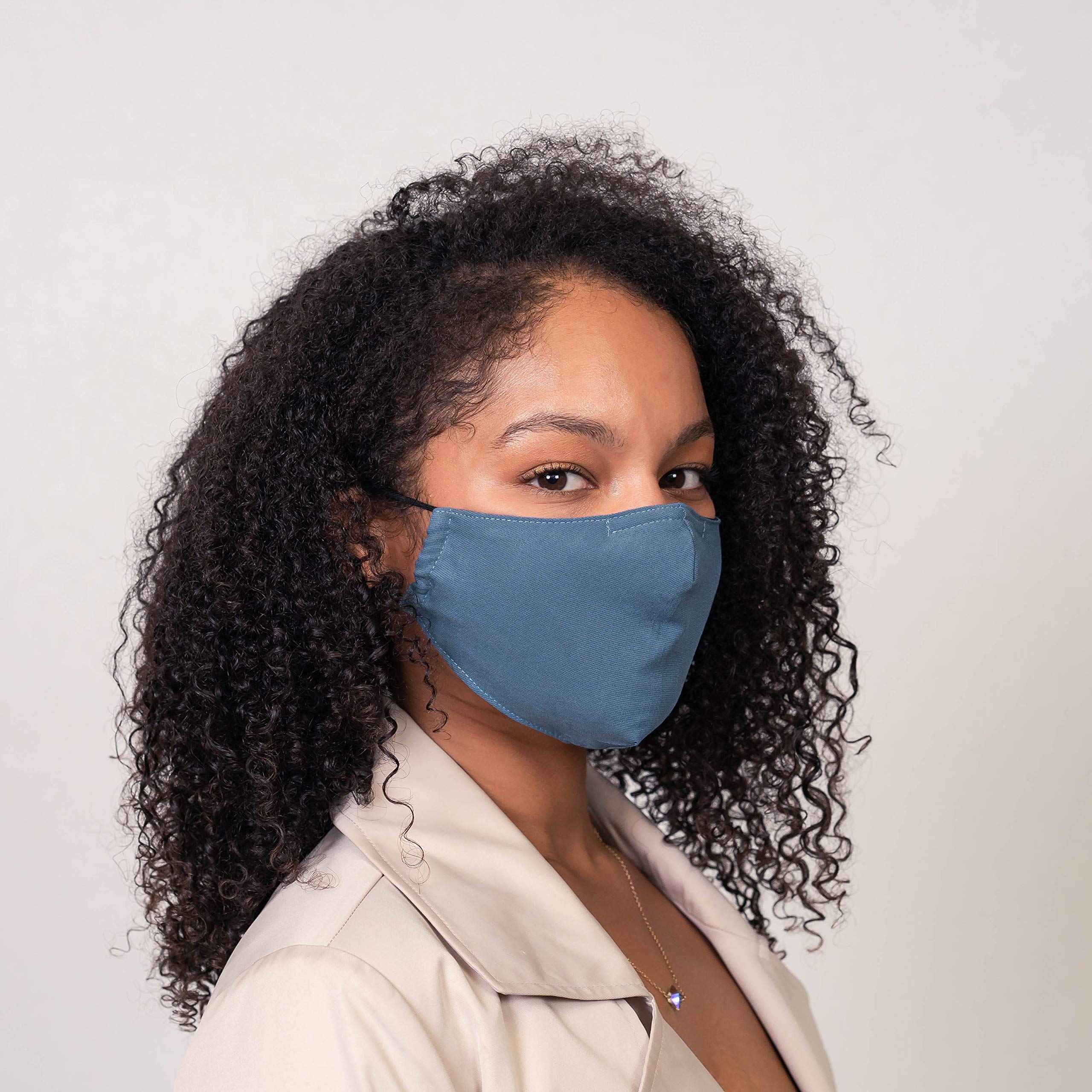 Natural Linen Face Mask with Nose Wire & Filter Pocket - Adjustable Unisex Cloth Face Cover (3-Pack) - Breathable for Daily Use, Travel, and Outdoor Activities