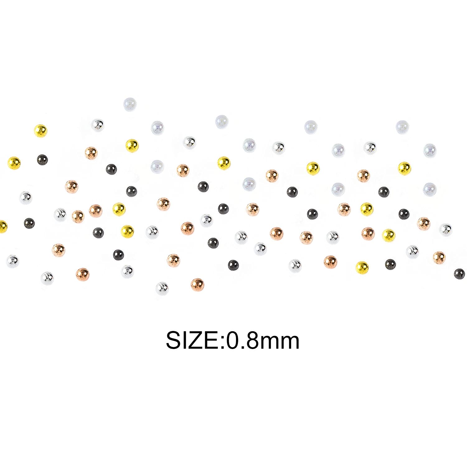 3D Metal Nail Art Beads & Pearls - Mini Caviar Bead Balls for DIY Nail Design & Decoration - Perfect for Manicures, Nail Art, and Craft Projects