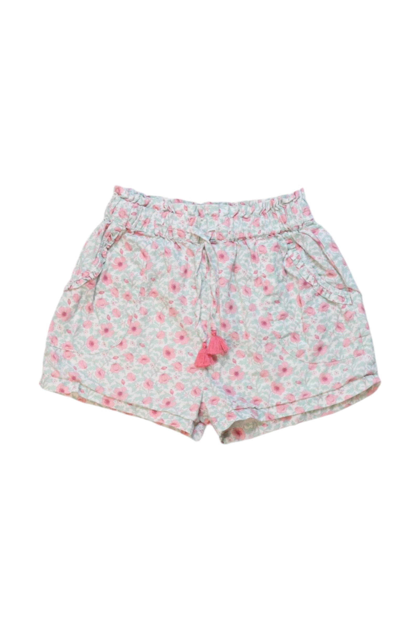 Albetta Floral Print Girls Shorts for Toddlers - Size 4T 5T | Comfortable Summer Playwear for Outdoor Activities & Beach Vacations