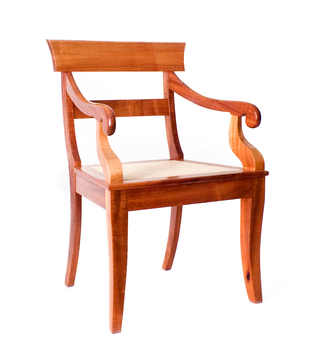 Admiralty Cane Seat Armchair - Classic Wicker Chair with Comfortable Cane Seat and Sturdy Armrests - Perfect for Living Room, Patio, or Sunroom Decor