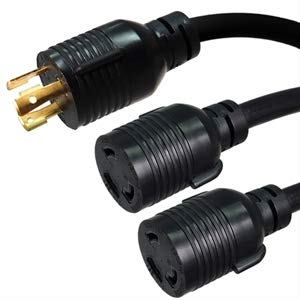 NEMA L6-30P to 2X L6-30R Y Splitter Cord 10FT 30A/250V - for Power Distribution