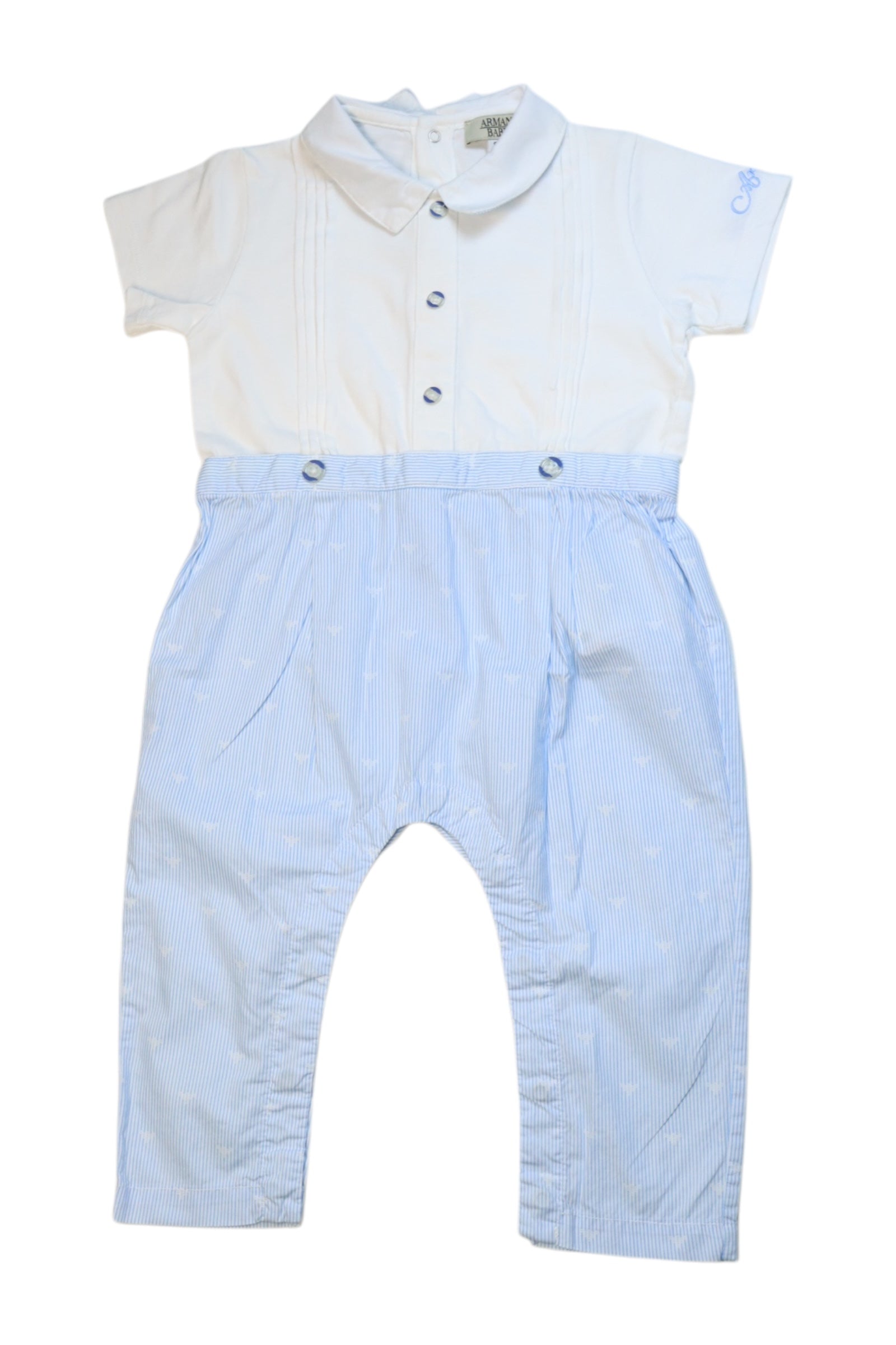 Armani Classic Romper for Babies 6-12 Months | Soft Cotton Jumpsuit for Boys & Girls | Perfect for Playdates, Daycare & Family Outings