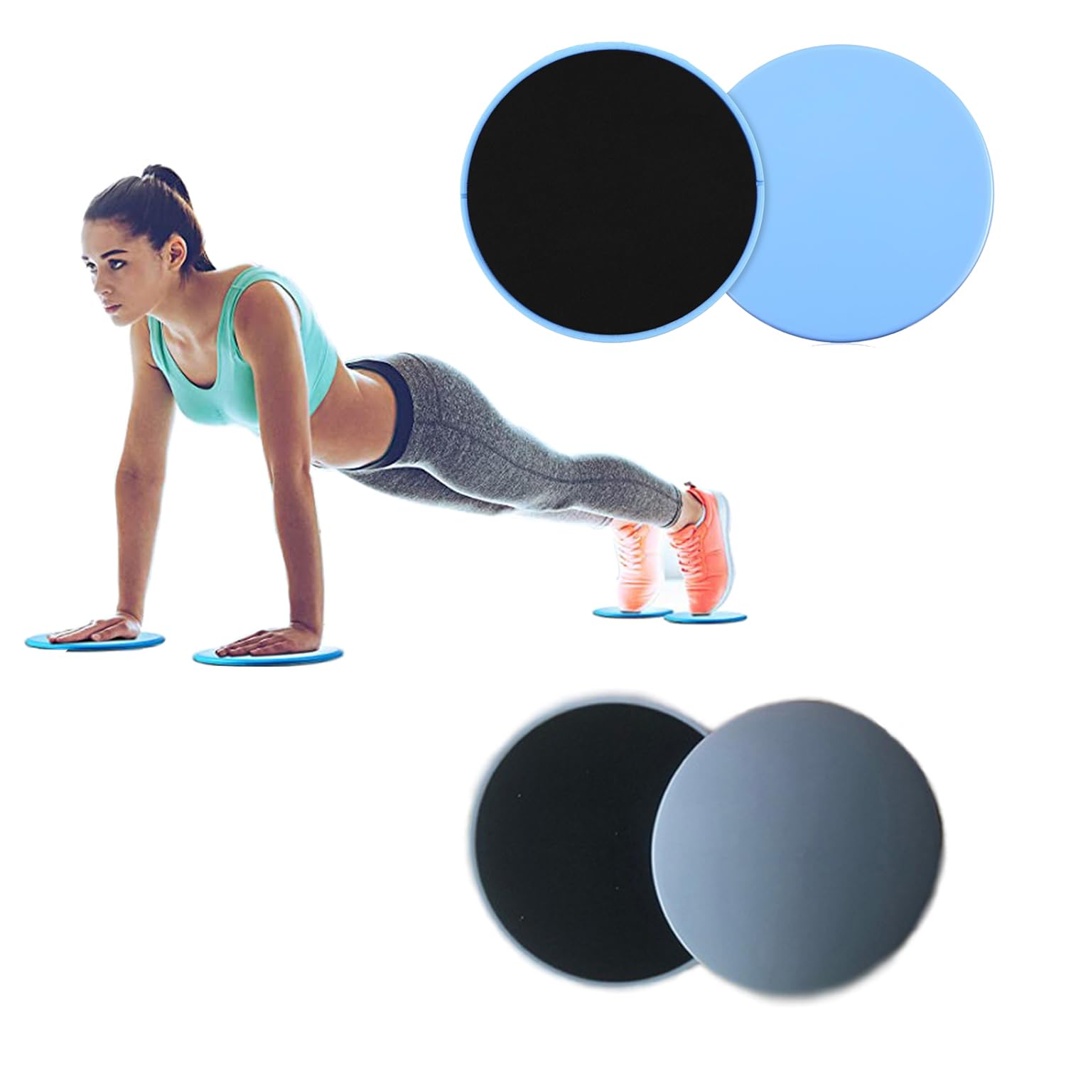 Dual-Sided Core Exercise Sliders for Abs, Glutes & Strength Training – Portable Workout Sliders for Home Gym, Pilates & Fitness Equipment (Set of 4)