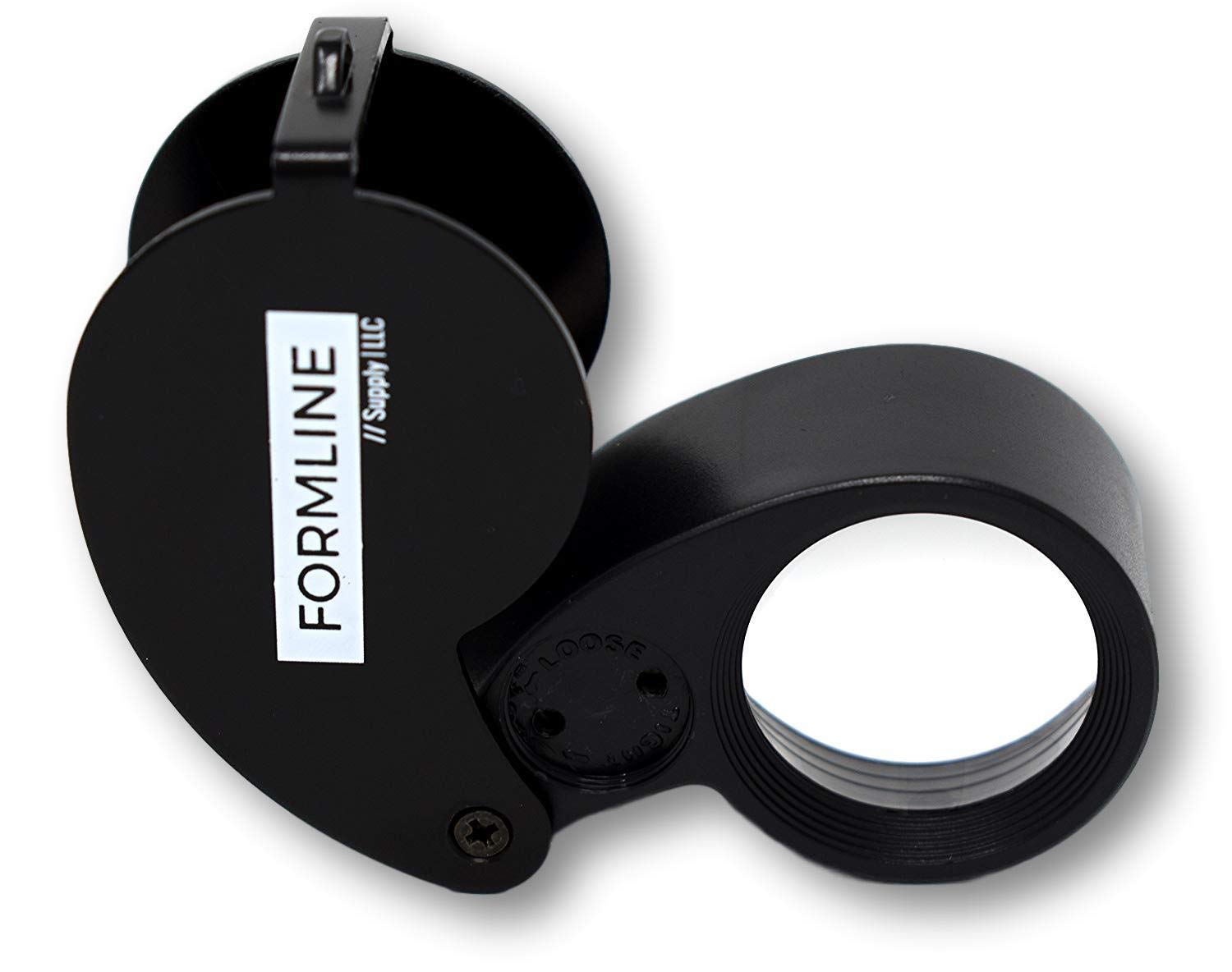 40X LED Illuminated Jewelers Loupe Magnifier with Trichome Scope - Professional Grade for Jewelry Appraisal, Coin Collecting, Stamp Inspection & Plant Trichome Analysis | Perfect for Hobbyists, Gardeners & Scientists (Black/White) - Ideal for Home Labs, Field Research & Detailed Craft Work