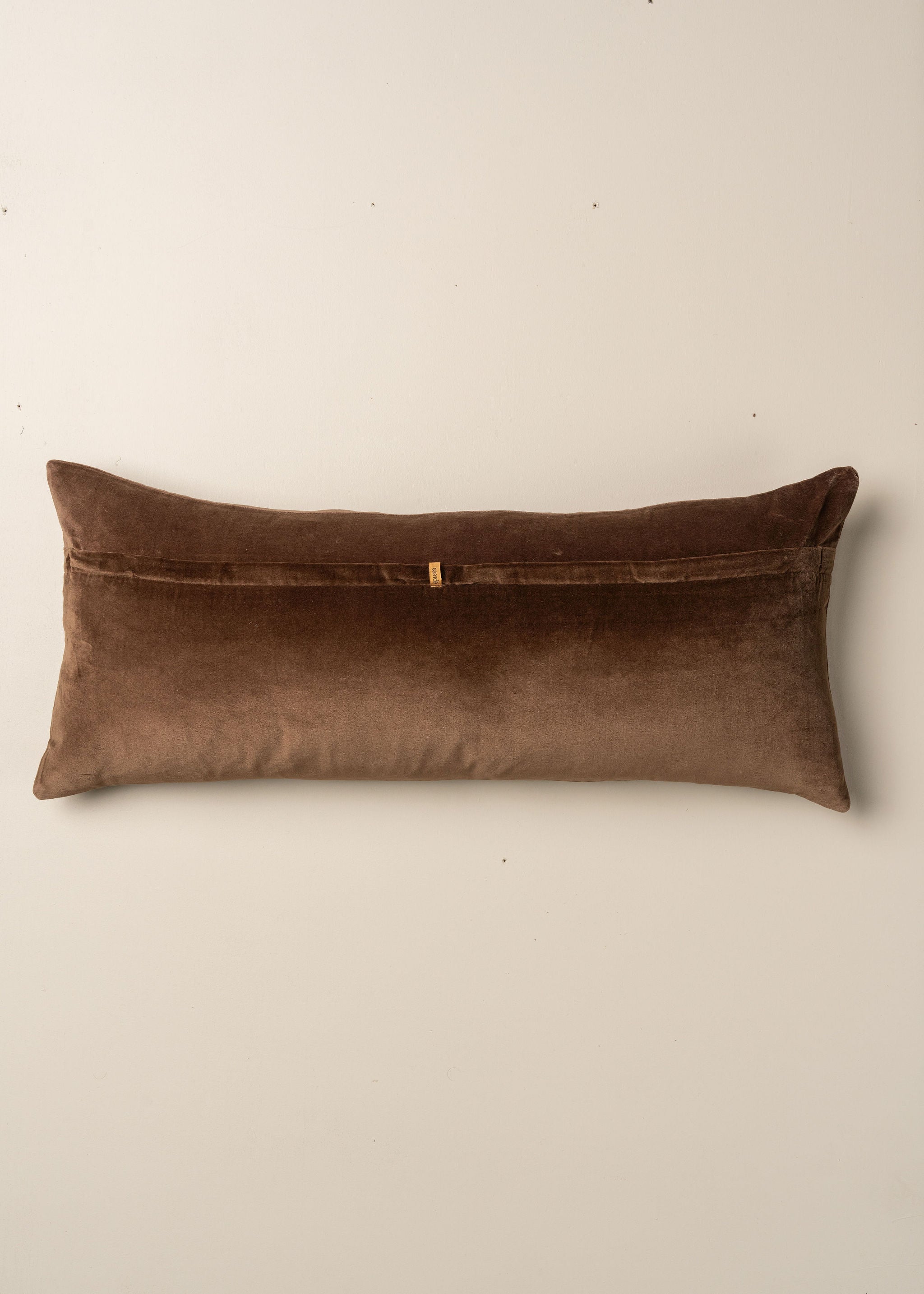Luxury Velvet Bolster Pillow - Chocolate Brown Sofa Cushion for Living Room, Bedroom & Nursery Decor - No Fringe Design for Modern Home Styling