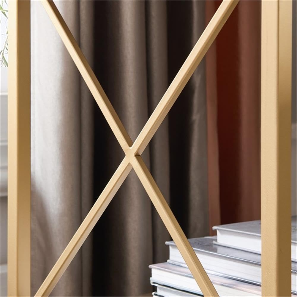 Claudette Modern Nightstand with USB-C Fast Charging - Solid Wood & Metal Bedside Table in Walnut Brown & Gold - Compact Side Table for Bedroom, Living Room, Office - Leick Home 9069-WA - Perfect for Charging Devices & Stylish Home Decor