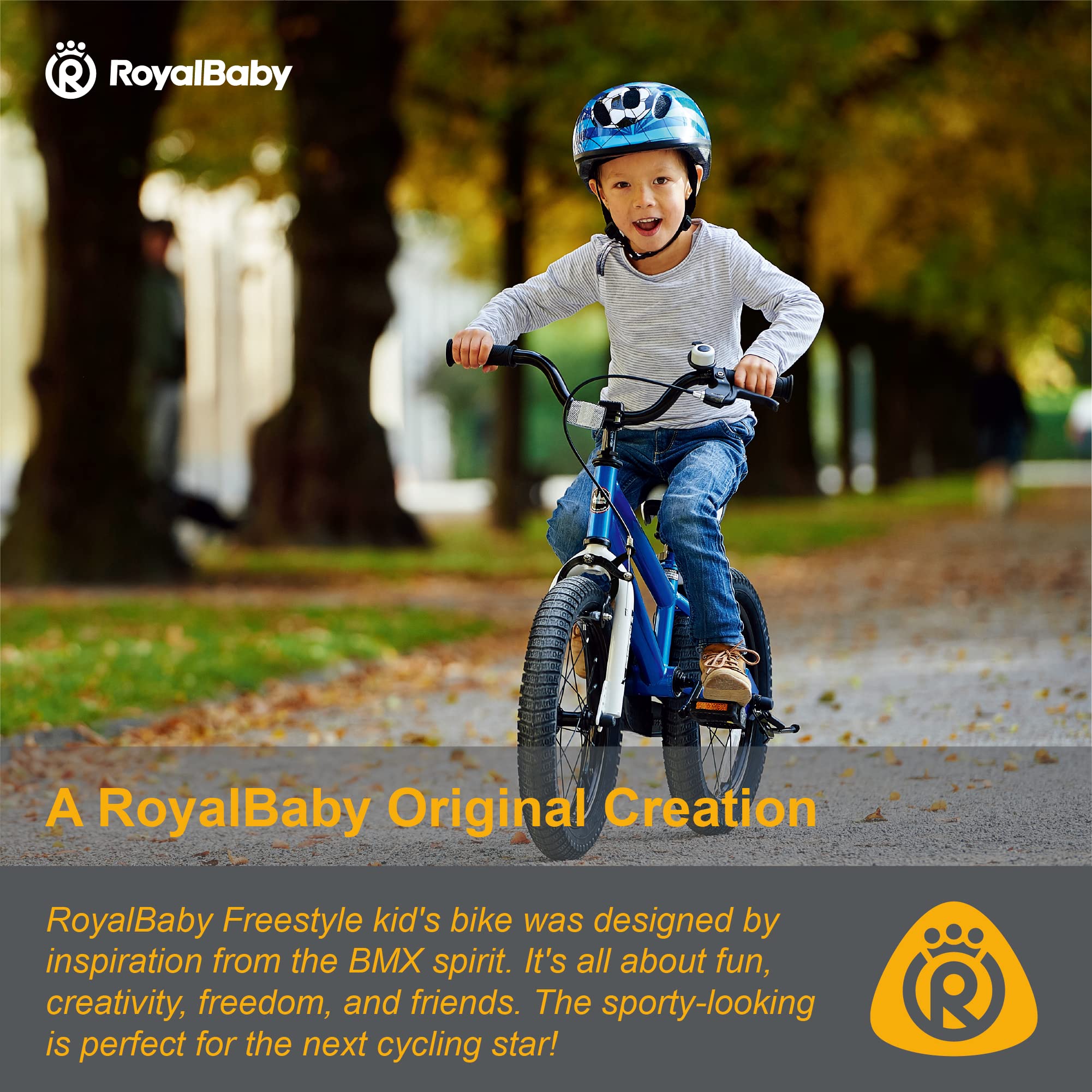 RoyalBaby Kids Bike - 12-18 Inch Easy Learning Bicycle for Toddlers to Big Kids | Freestyle Training, Balance to Pedal Transition | Perfect for Backyard Riding, Park Adventures & Neighborhood Fun