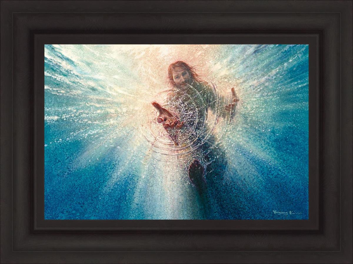 His Mighty Hand Christian Wall Art by Yongsung Kim - Inspirational Bible Verse Canvas Print for Home, Church & Office Decor