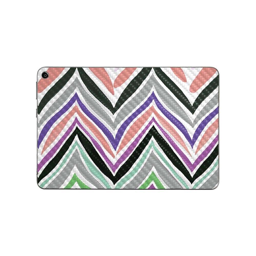 MightySkins Carbon Fiber Skin for Amazon Fire HD 8 (2020) - Colorful Chevron Design | Protective & Durable Textured Cover | Easy to Apply, Removable | Made in USA | Perfect for Home, Office & Travel Protection