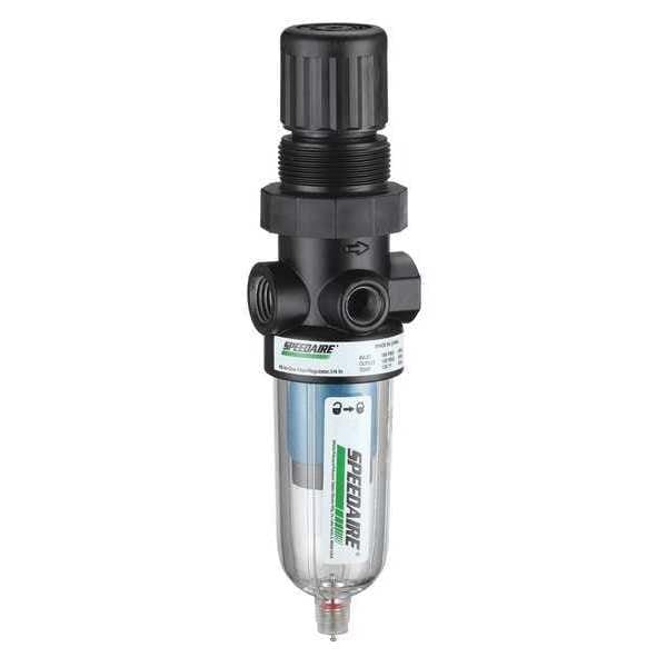Speedaire 4ZK81 Air Filter Regulator with 1/4in NPT Port - Oil Removal for Pneumatic Systems - Perfect for Industrial Air Tools & Compressors