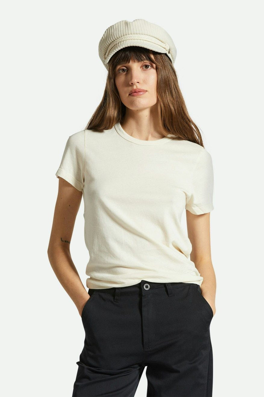 Carefree Organic Garment Dye Slim Fit Crew Neck T-Shirt for Men - White Smoke - Casual Wear, Street Style & Everyday Comfort