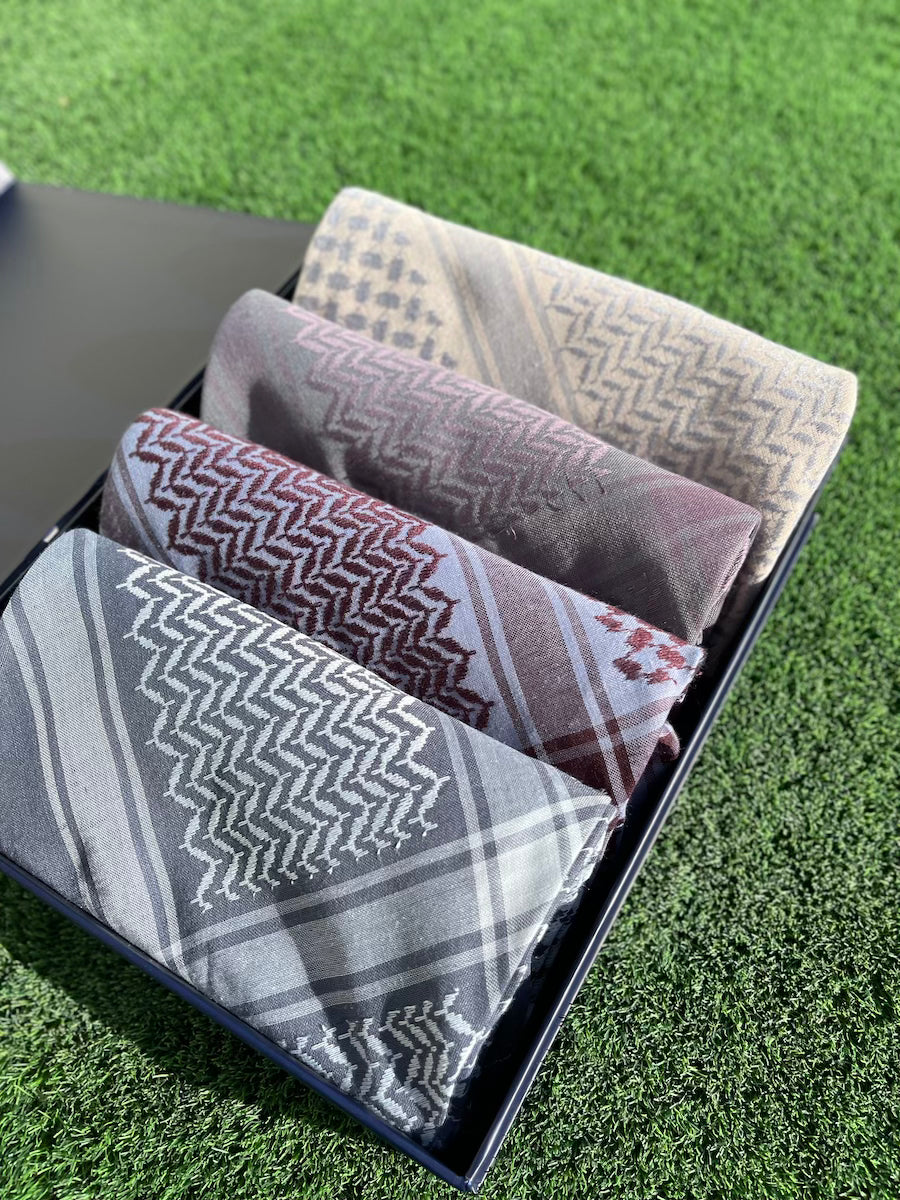 Exclusive Moonstone Collection 4-Piece Luxury Keffiyeh Box Set - Limited Edition Scarf Set for Women & Men - Perfect for Travel, Fashion & Gift Giving