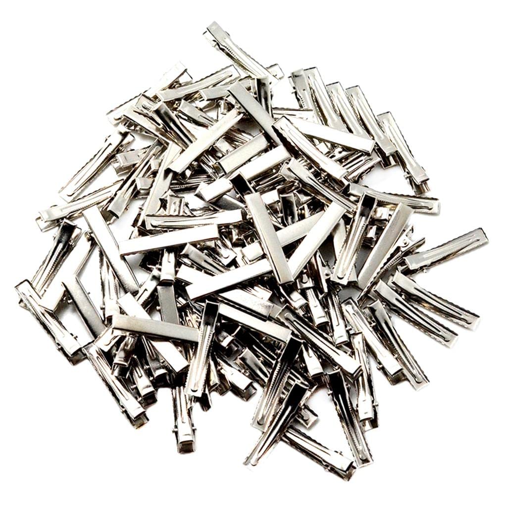 **LOSA 30/100Pack Flat Single Prong Alligator Hair Clips for DIY Bows, 4cm (100 Pack) - Perfect for Hair Styling, Crafting, and Gift Wrapping**