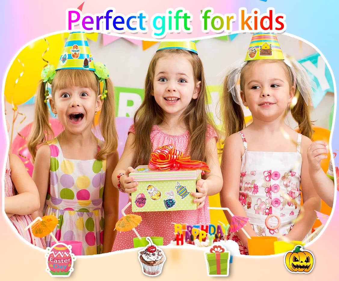 300PCS Waterproof Vinyl Stickers for Water Bottles - Cute Kids Sticker Pack for School, Laptop, Notebook & DIY Crafts - Durable Decorative Stickers for Personalization