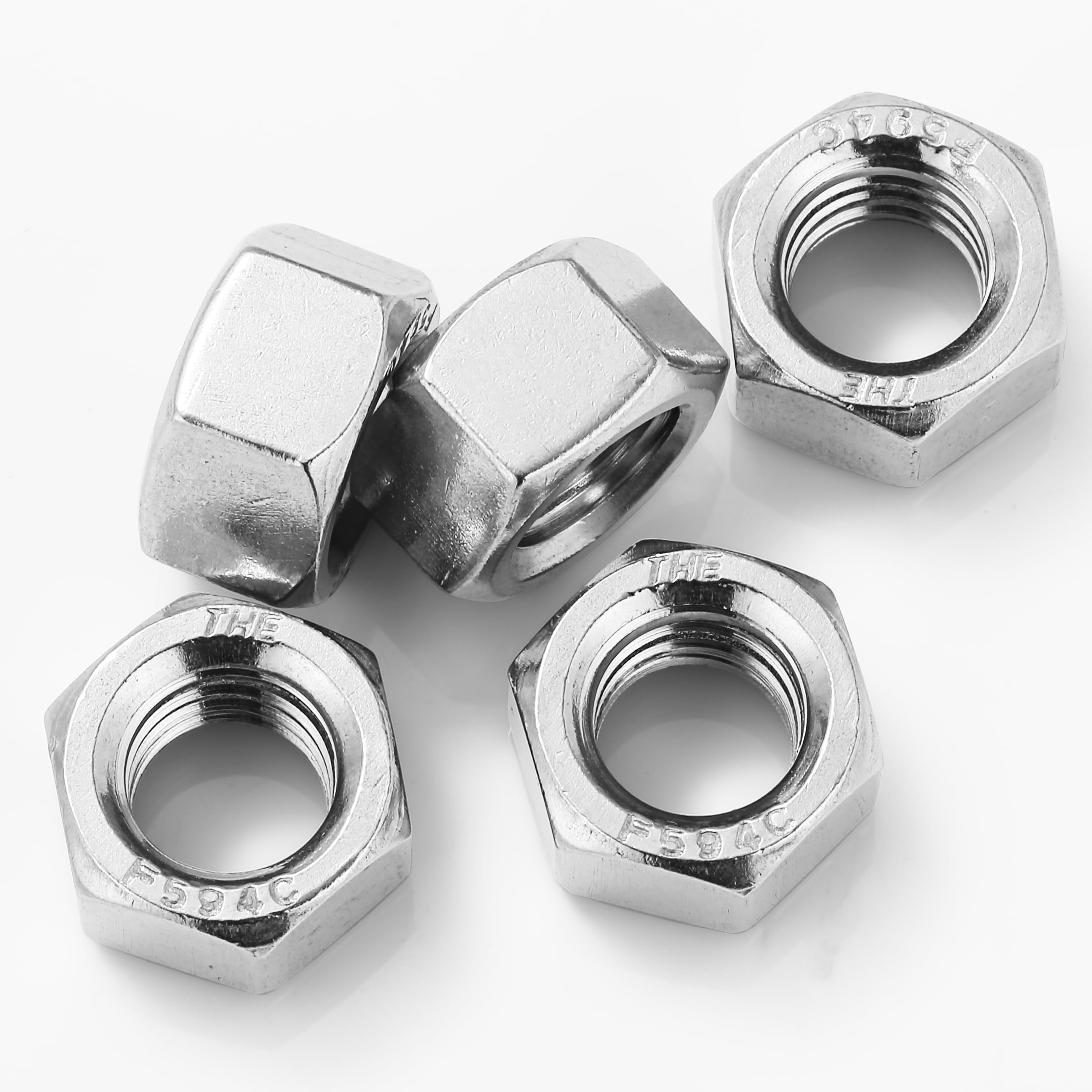 Bates 3/8-16 Stainless Steel Hex Nuts (50 Pack) - Corrosion Resistant Hardware for Construction, Machinery & DIY Projects