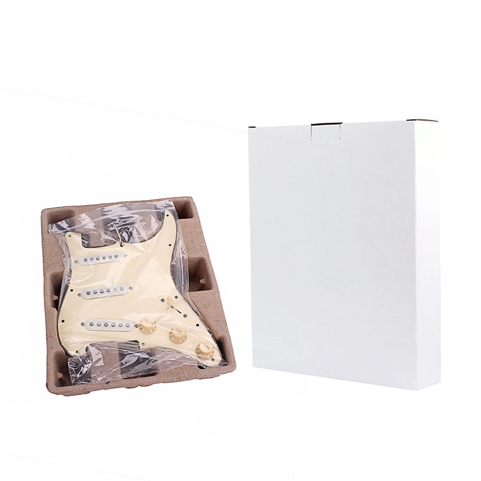 Prewired SSS Pickguard with Alnico V Single Coil Pickups - Complete Electric Guitar Pickup Set for Fender Stratocaster | Perfect for Upgrades & DIY Guitar Mods