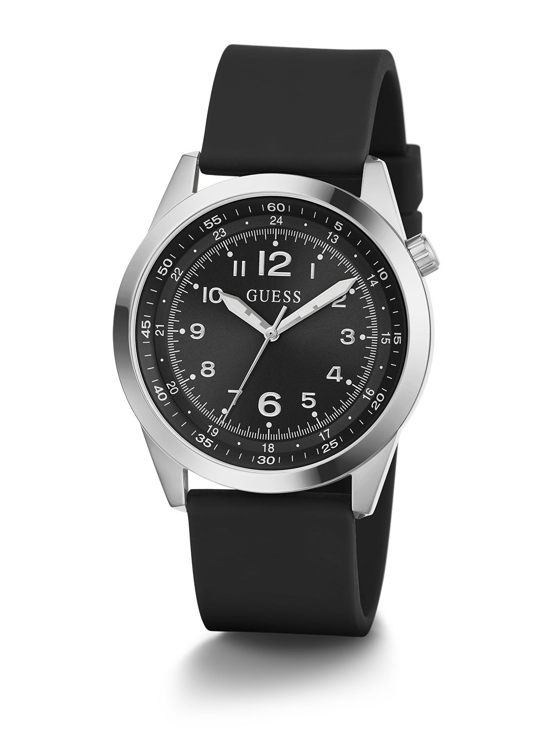 Black Silver Max Silicone Watch for Men - Durable Waterproof Sports Wristwatch - Perfect for Running, Swimming & Outdoor Activities