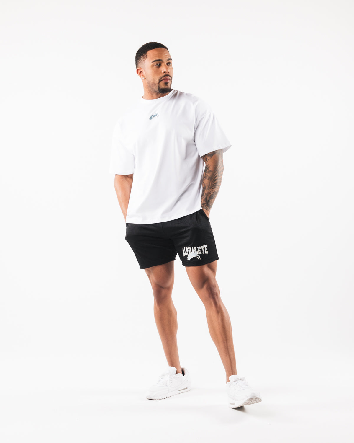 Wolf Head Mesh Shorts - 6-Pack Black Athletic Shorts for Men - Gym, Running, Workout & Casual Wear