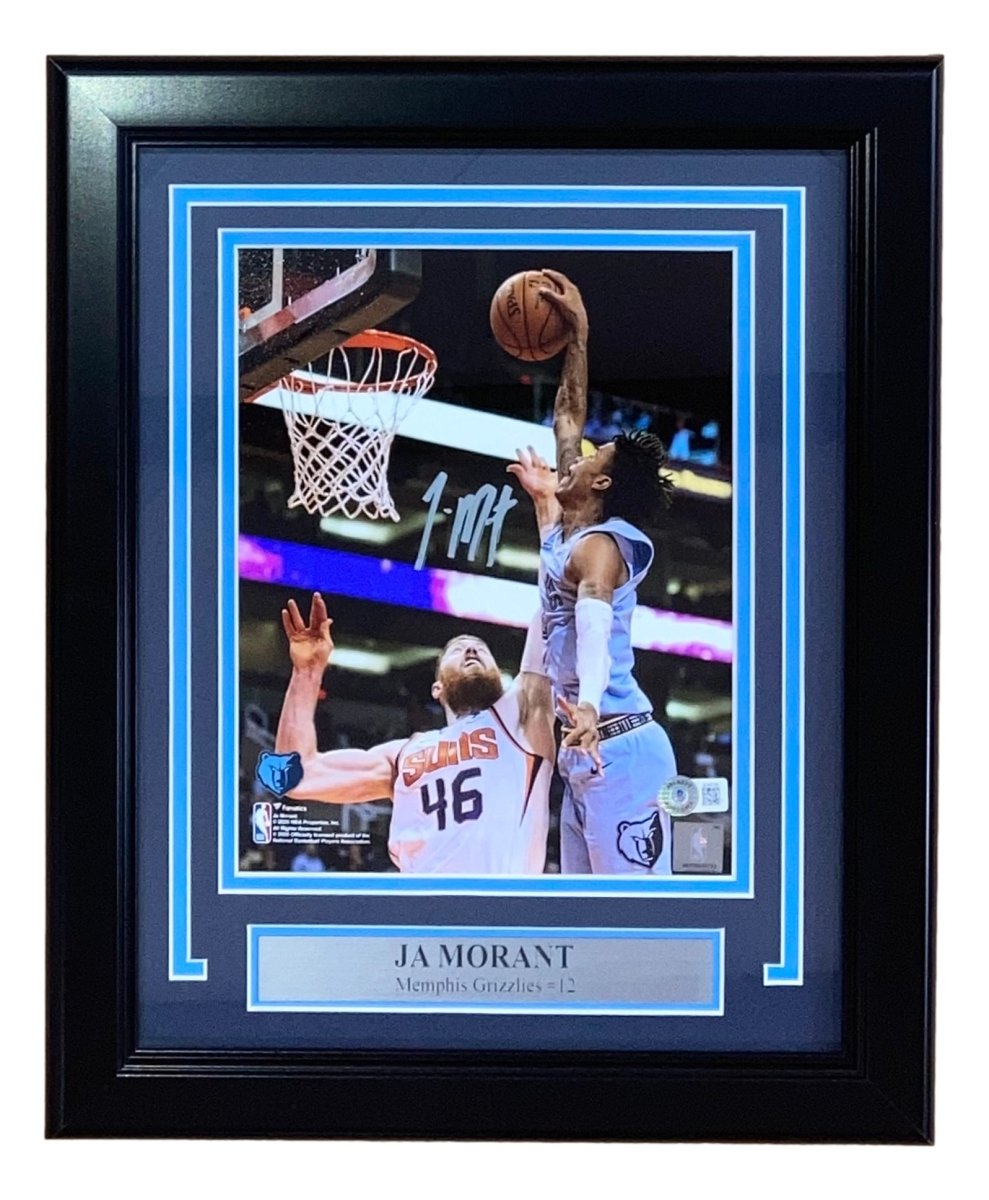 Authentic Ja Morant Signed Framed 8x10 Photo - Memphis Grizzlies vs Phoenix Suns Game - Limited Edition Basketball Memorabilia - Perfect for Sports Fans, Collectors, and Man Cave Decor