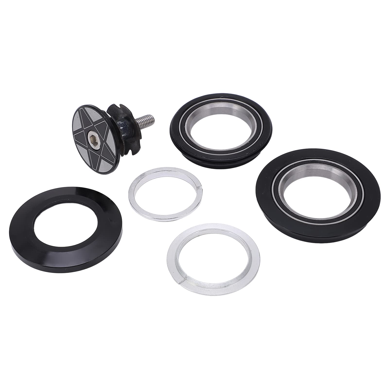 Xunn Mountain Bike Headset - Double Sealed Bearing CNC Road Bike Headset 44.5/50.6mm Waterproof Rustproof for Smooth Off-Road Cycling & Commuting