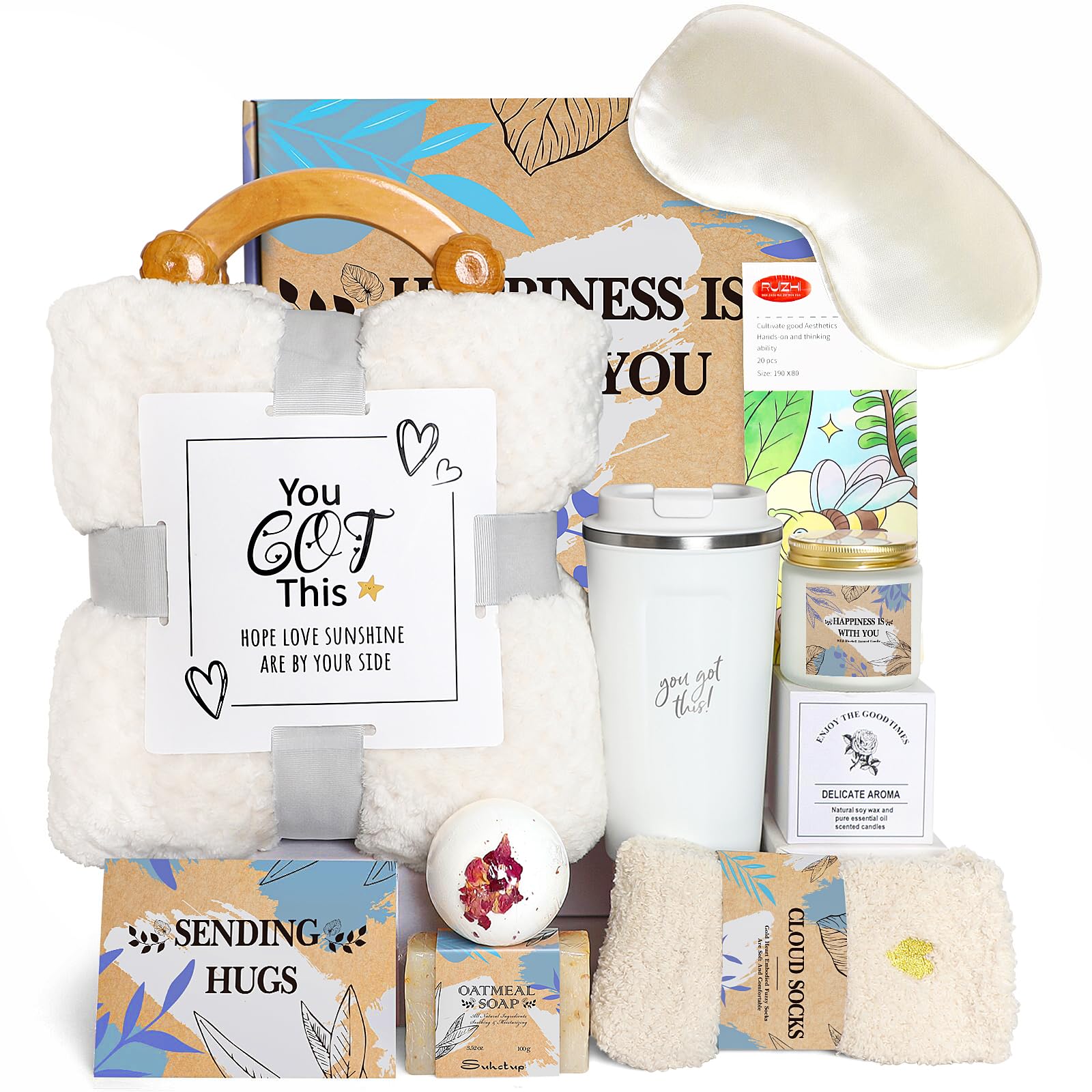 Get Well Soon Gifts for Women - Care Package with Blanket & Mug for Recovery & Relaxation