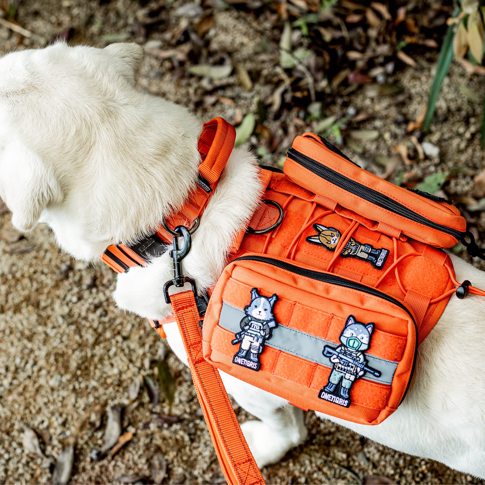 OneTigris Tactical Dog Harness Vest with Handle - Military Grade Adjustable No-Pull Service Vest for Large & Medium Dogs (XL, Orange) | Perfect for Walking, Hiking, Training & Outdoor Adventures